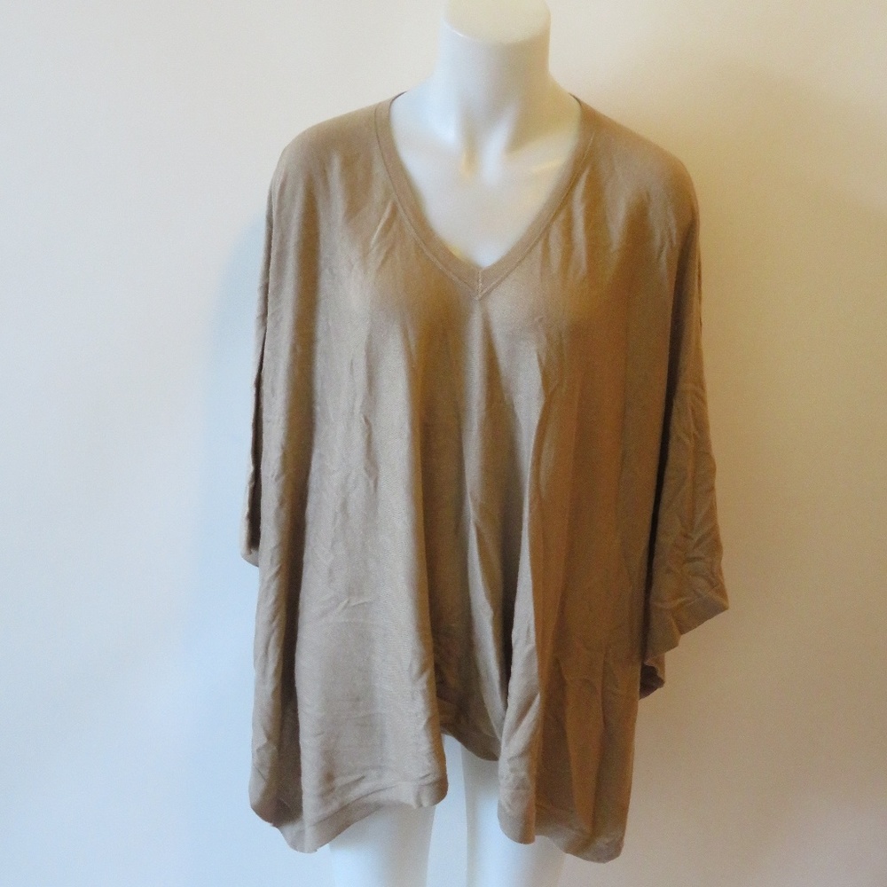 Armand Diradourian Tan V-Neck Sweater